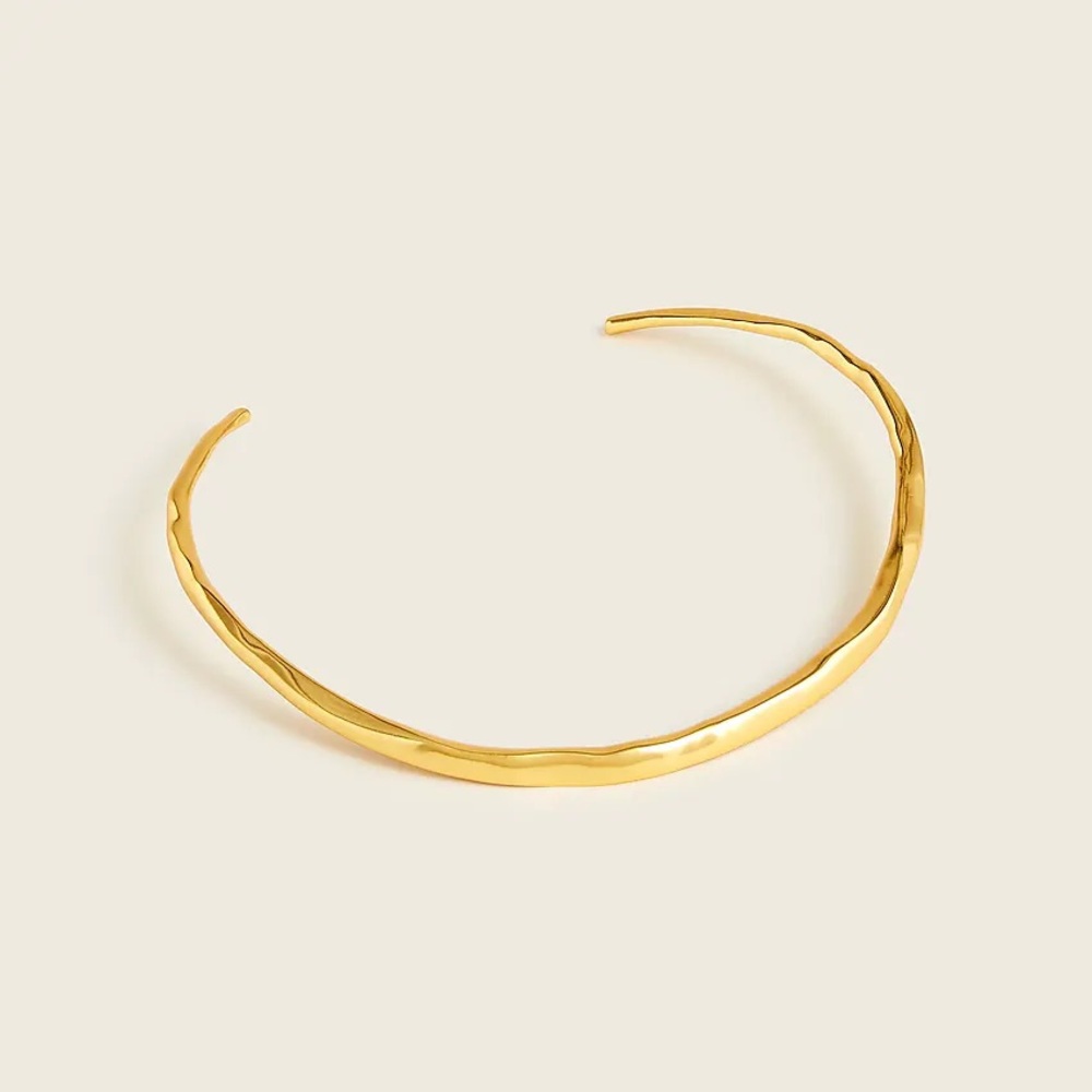 J. Crew Textured Open Collar Necklace - Burnished Gold